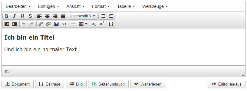 Inhalte einpflegen