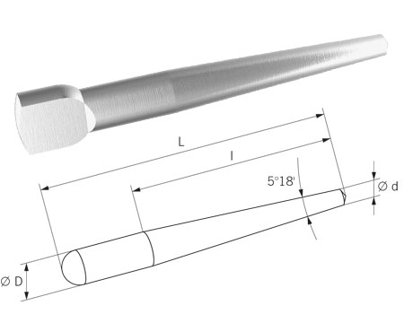 Endodotnie - Wurzelstift Flachkopf Konisch