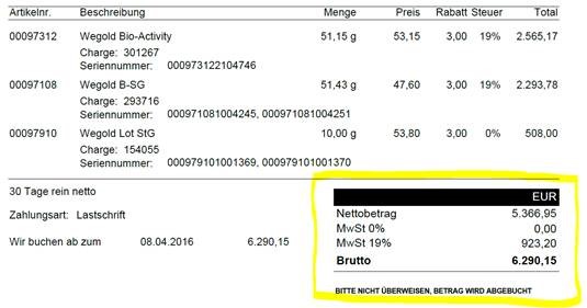 MWSt – korrekte Ausgabe auf dem Rechnungsbeleg