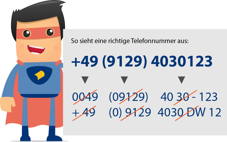 Telefonnummern – korrektes Format