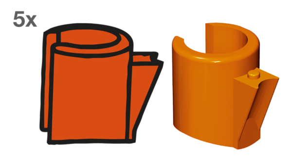 Mini-SG® PLUS / M-SG® Star 2 • Gleiteinsatz G • orange • 5er-Pack