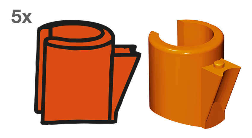 Mini-SG® PLUS / M-SG® Star 2 • Gleiteinsatz G • orange • 5er-Pack