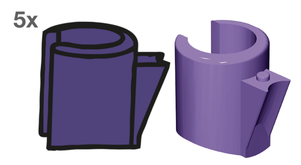 Mini-SG® PLUS / M-SG® Star 2 • Gleiteinsatz G • violett • 5er-Pack