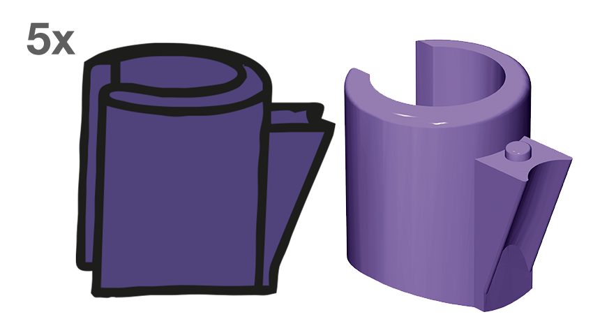 Mini-SG® PLUS / M-SG® Star 2 • Gleiteinsatz G • violett • 5er-Pack