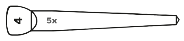 Wurzelstift Mooser • Flachkopf • Titan Gr. 4 • blau (5er Pack)